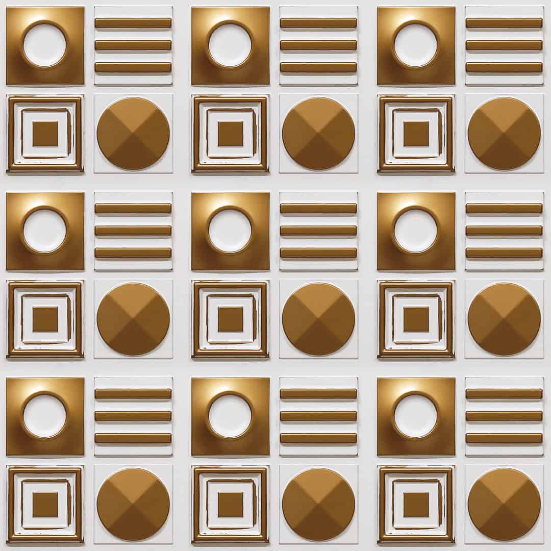 393-Geometric Rhythm-Antique White-Glue Up Only