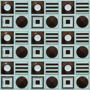393-Geometric Rhythm-Aqua Tin-Glue Up Only