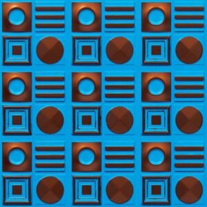 393-Geometric Rhythm-Blue Curacao-Glue Up Only