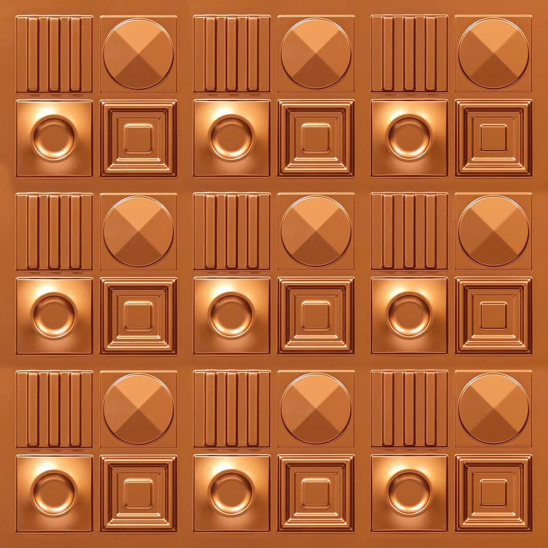 393-Geometric Rhythm-Copper-Glue Up Only