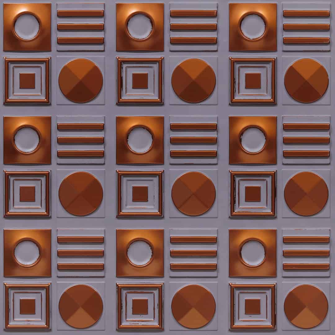 393-Geometric Rhythm-Dusty Copper-Glue Up Only