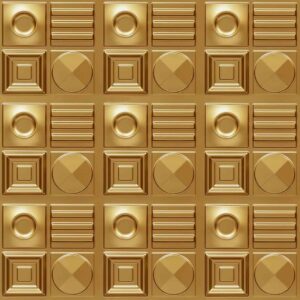 393-Geometric Rhythm-Gold-Glue Up Only