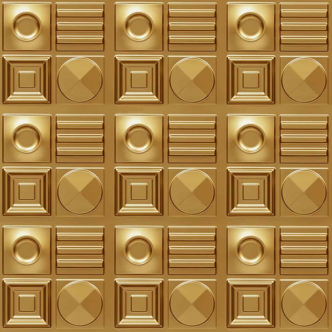 393-Geometric Rhythm-Gold-Glue Up Only