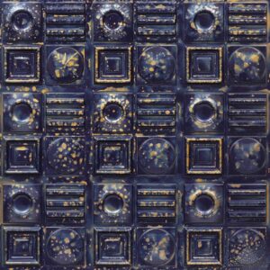 393-Geometric Rhythm-Midnight Gold-Glue Up Only