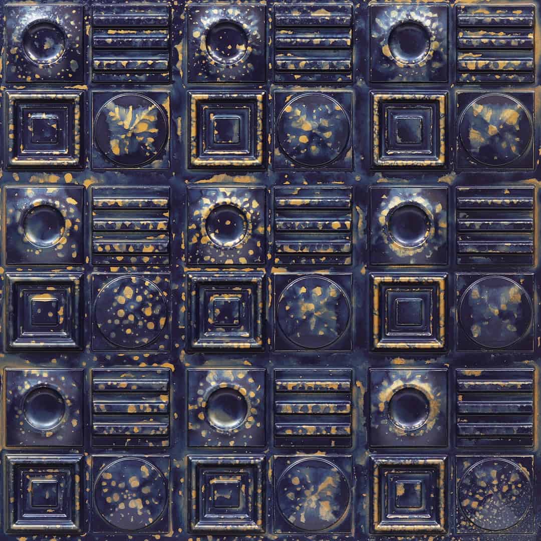 393-Geometric Rhythm-Midnight Gold-Glue Up Only