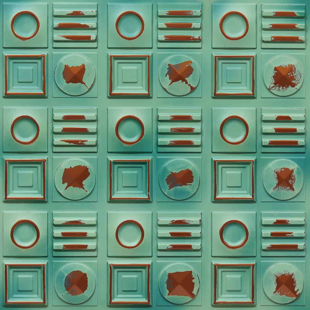 393-Geometric Rhythm-Natural Patina-Glue Up Only