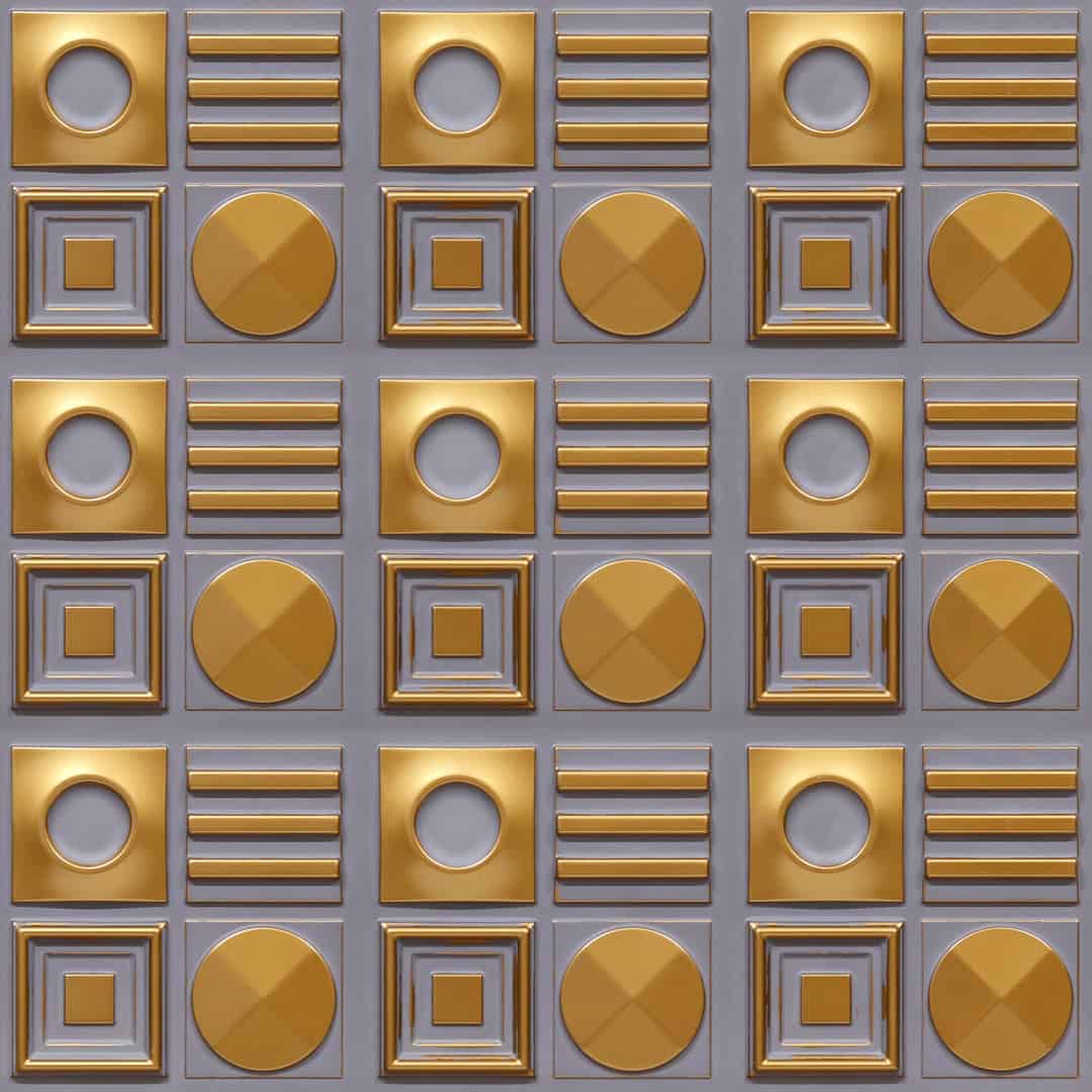 393-Geometric Rhythm-Royal Grey-Glue Up Only