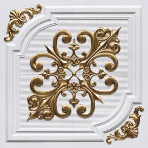 395-Regal Flourish-White Matt Gold-Glue Up and Grid Both