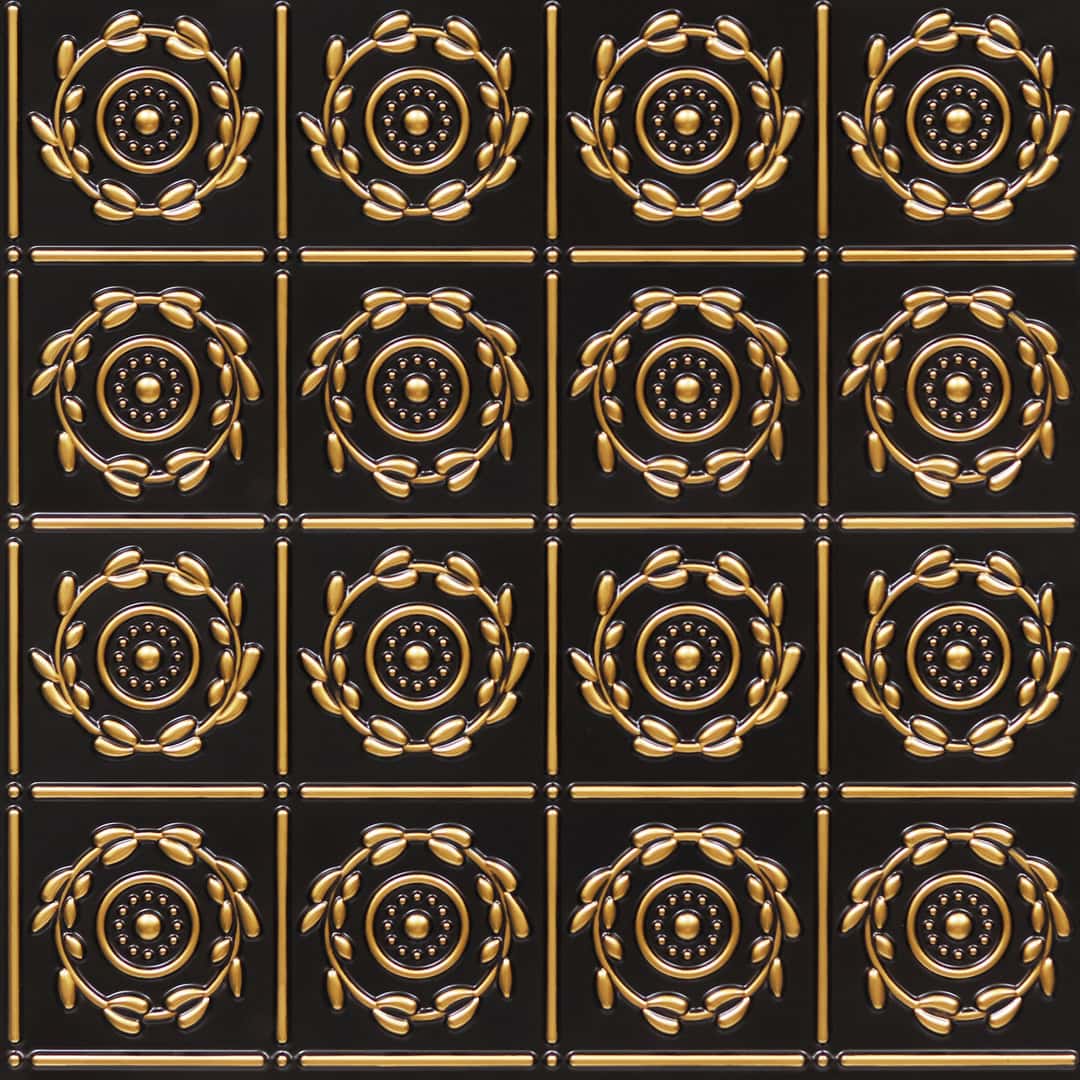 400-Laurel Medallion-Antique Gold-Glue Up Only