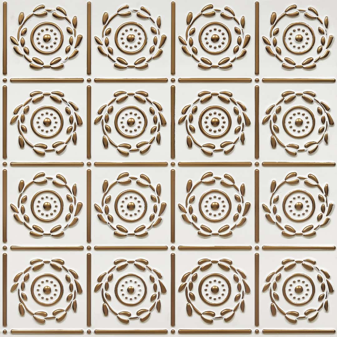 400-Laurel Medallion-Antique White-Glue Up Only
