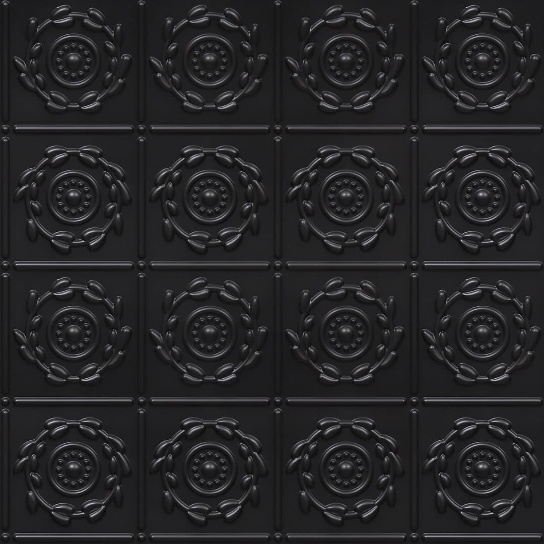 400-Laurel Medallion-Black-Glue Up Only