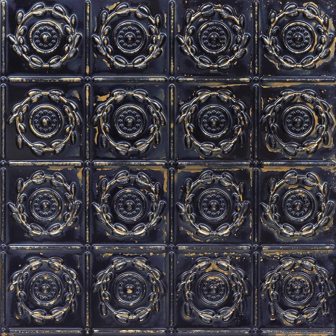 400-Laurel Medallion-Midnight Gold-Glue Up Only