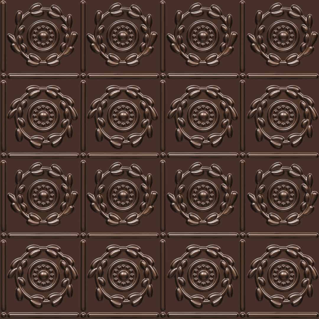 400-Laurel Medallion-Mocha-Glue Up Only