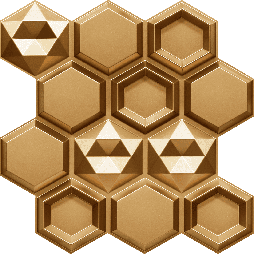 2017-Hexa Dimension-Gold-Peel and Stick