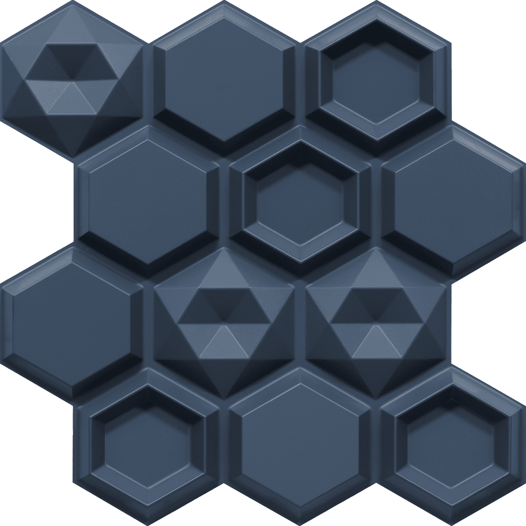 2017-Hexa Dimension-Needlepoint Navy-Peel and Stick