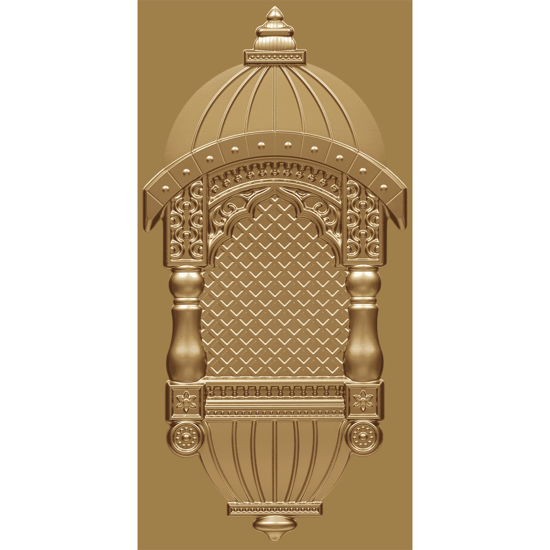 ZHB-05-Majestic Jharokha-Gold-Glue Up Only